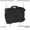 DCB Element 6104 retractable handle, wheels, and carrying-handle callouts